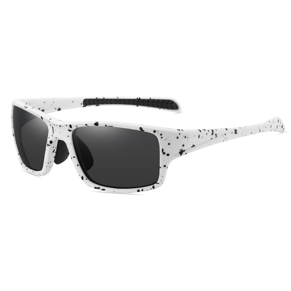 Custom Men's Plastic Rectangle Wrap Sunglasses with Adjustable Nose Piece & Straight Arms Polarized Sports Shades for Jogging Glasses Wholesale Online