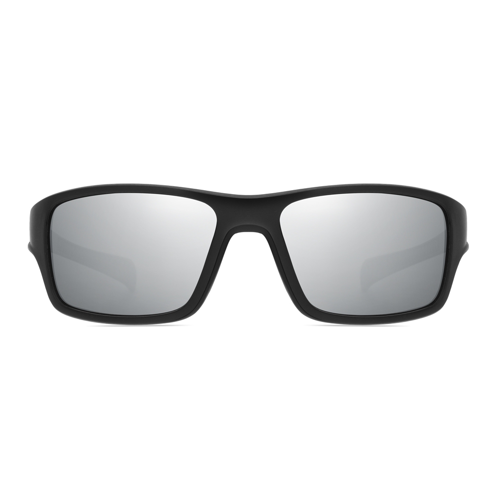 Custom Men's Plastic Rectangle Wrap Sunglasses with Adjustable Nose Piece & Straight Arms Polarized Sports Shades for Jogging Glasses Wholesale Online