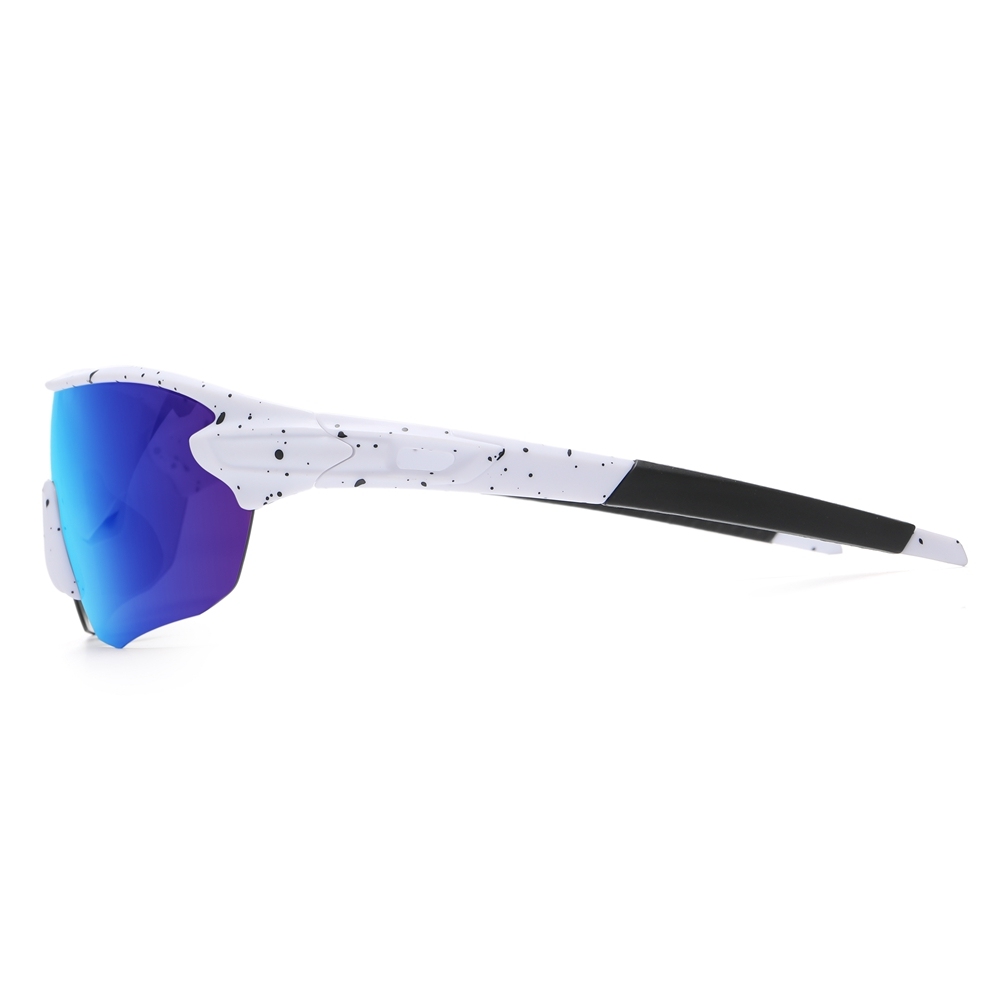 Wholesale Unisex One Piece Wrap Around Sports Sunglasses for Bikers with Adjustable Nose Pads Semi-rimless Shield Polarized Cycling Glasses Online