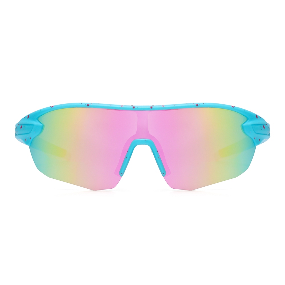 Wholesale Unisex One Piece Wrap Around Sports Sunglasses for Bikers with Adjustable Nose Pads Semi-rimless Shield Polarized Cycling Glasses Online