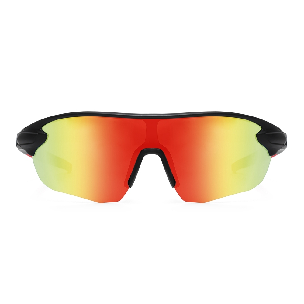 Wholesale Unisex One Piece Wrap Around Sports Sunglasses for Bikers with Adjustable Nose Pads Semi-rimless Shield Polarized Cycling Glasses Online