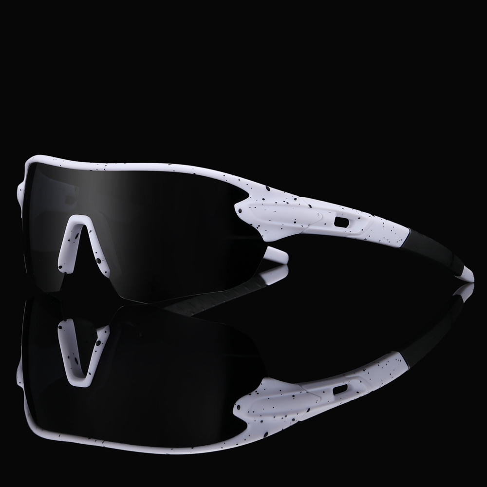 Wholesale Unisex One Piece Wrap Around Sports Sunglasses for Bikers with Adjustable Nose Pads Semi-rimless Shield Polarized Cycling Glasses Online