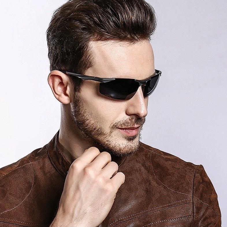 Men's Aluminum Semi-rimless Polarized Sunglasses for Men Outdoor Sports Running Sun Glasses Custom Logo Cycling Sunglass