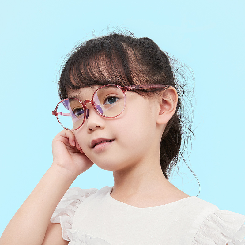 Custom Children's TR90 Round Anti Blue Light Glasses Frames with Silicone Nose Pads & Ear Hooks for Kids Prescription Eyeglasses Wholesale Online