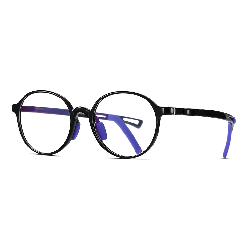 Custom Children's TR90 Round Anti Blue Light Glasses Frames with Silicone Nose Pads & Ear Hooks for Kids Prescription Eyeglasses Wholesale Online