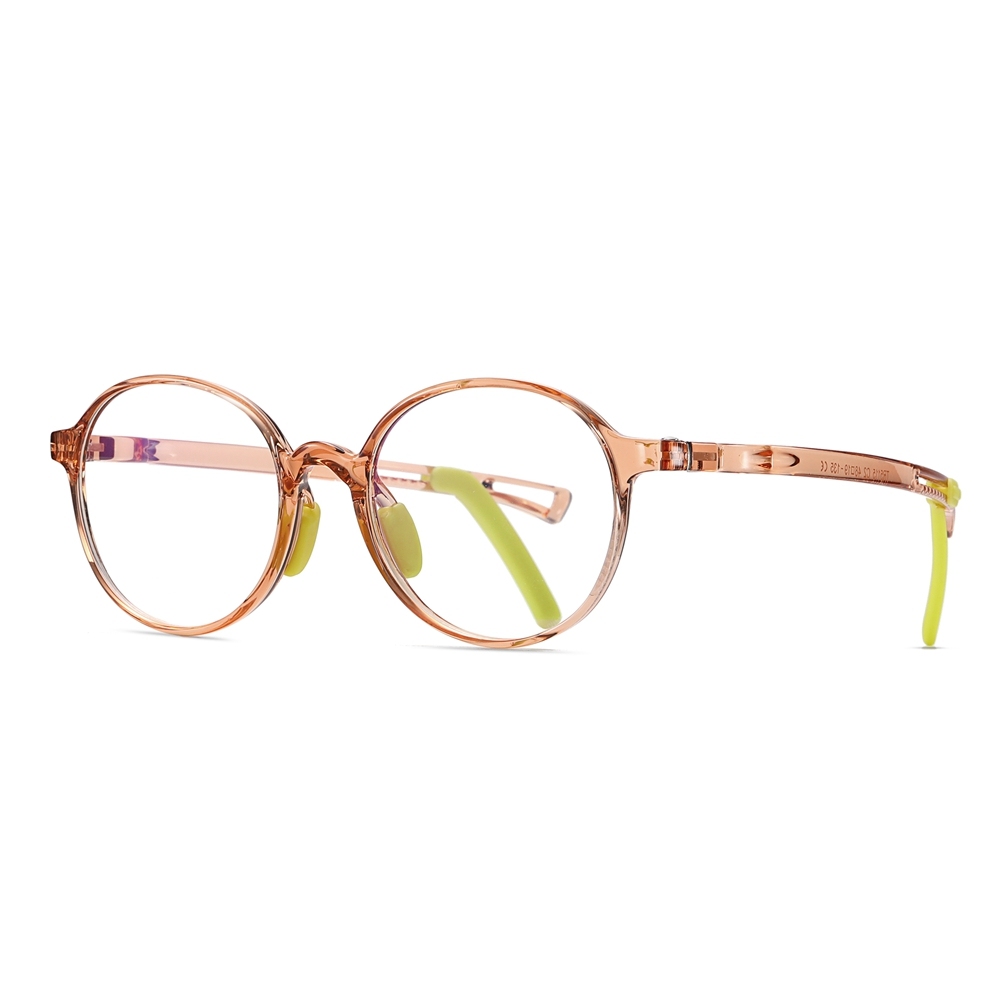 Custom Children's TR90 Round Anti Blue Light Glasses Frames with Silicone Nose Pads & Ear Hooks for Kids Prescription Eyeglasses Wholesale Online