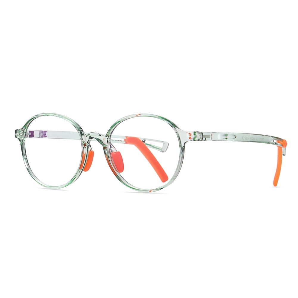Custom Children's TR90 Round Anti Blue Light Glasses Frames with Silicone Nose Pads & Ear Hooks for Kids Prescription Eyeglasses Wholesale Online