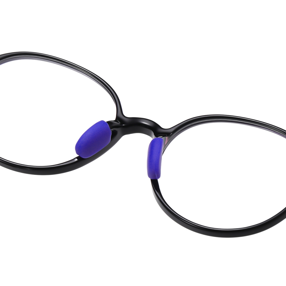 Custom Children's TR90 Round Anti Blue Light Glasses Frames with Silicone Nose Pads & Ear Hooks for Kids Prescription Eyeglasses Wholesale Online