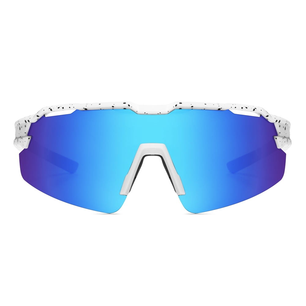 Custom Unisex One Piece Shield Sunglasses with Air Vents, Adjustable Nose Pads & RX Inserts for Cycling Glasses Polarized Sports Shades Bulk Order