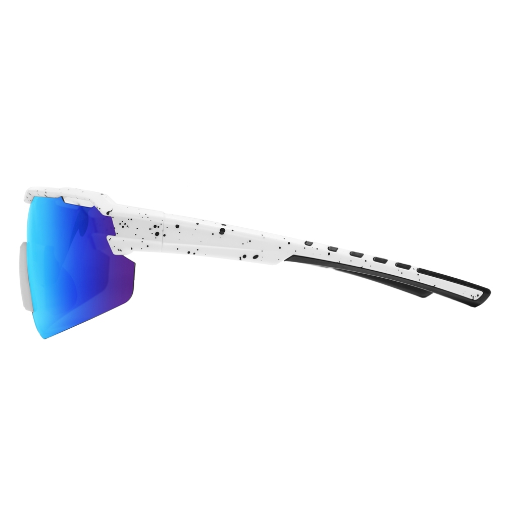 Custom Unisex One Piece Shield Sunglasses with Air Vents, Adjustable Nose Pads & RX Inserts for Cycling Glasses Polarized Sports Shades Bulk Order