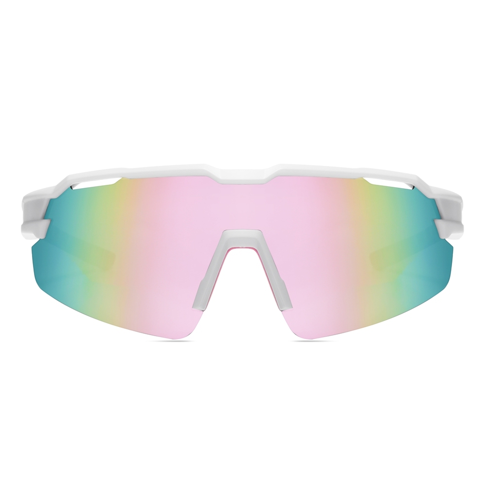 Custom Unisex One Piece Shield Sunglasses with Air Vents, Adjustable Nose Pads & RX Inserts for Cycling Glasses Polarized Sports Shades Bulk Order