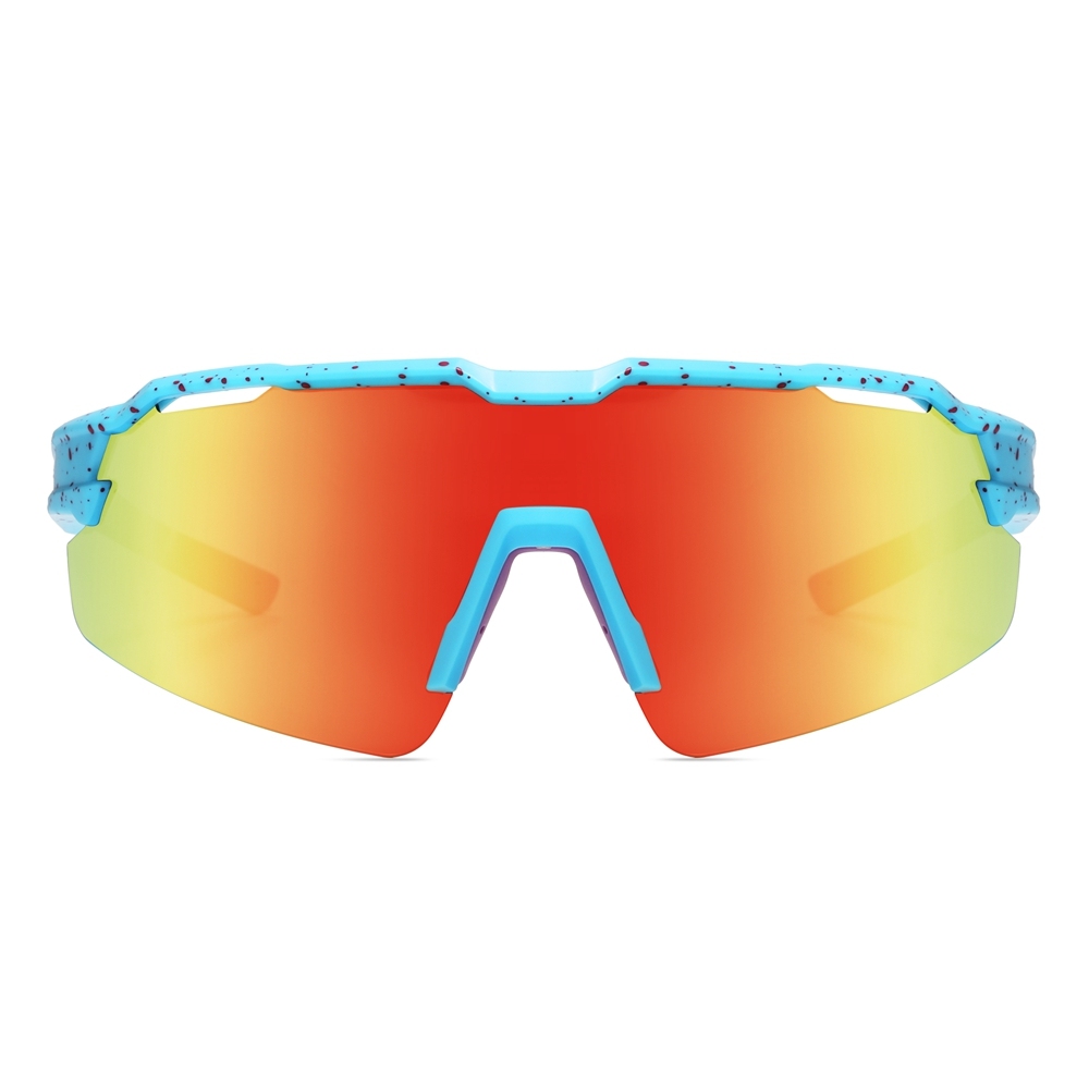 Custom Unisex One Piece Shield Sunglasses with Air Vents, Adjustable Nose Pads & RX Inserts for Cycling Glasses Polarized Sports Shades Bulk Order