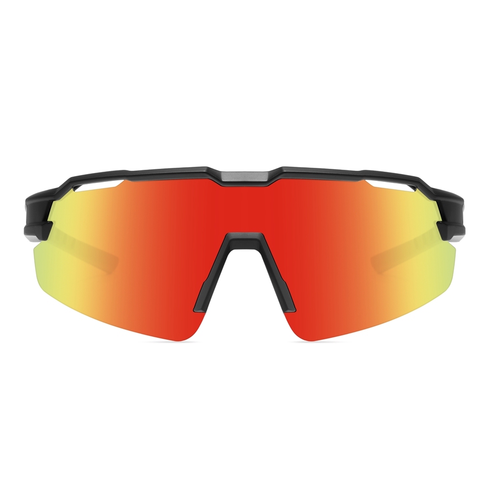 Custom Unisex One Piece Shield Sunglasses with Air Vents, Adjustable Nose Pads & RX Inserts for Cycling Glasses Polarized Sports Shades Bulk Order