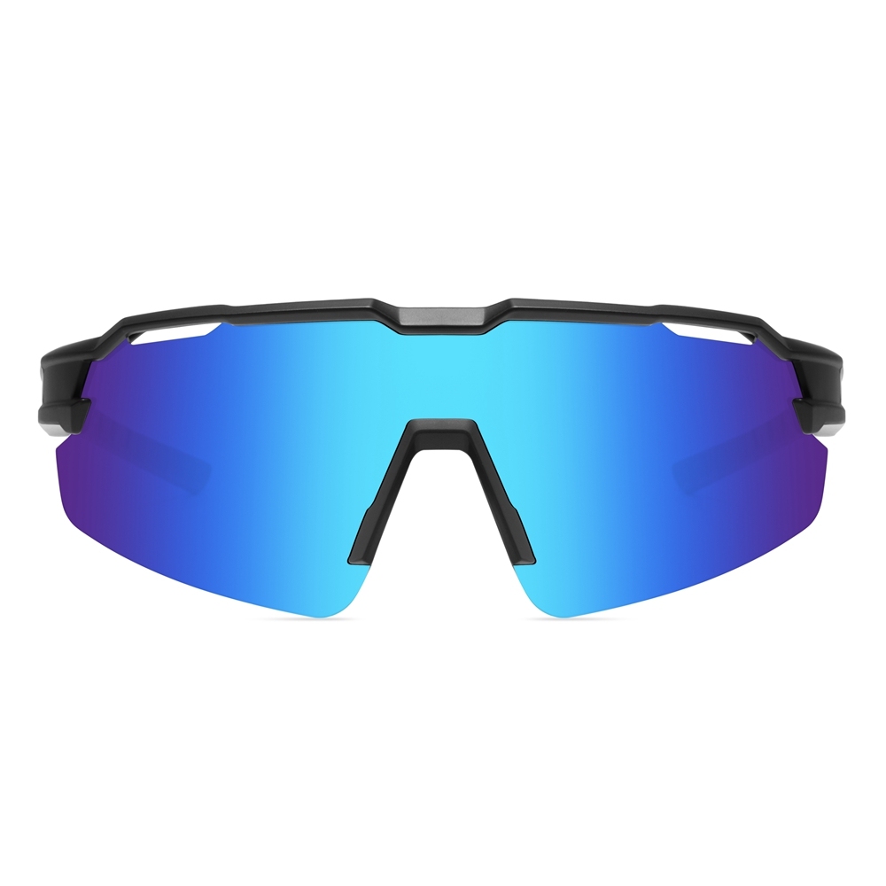 Custom Unisex One Piece Shield Sunglasses with Air Vents, Adjustable Nose Pads & RX Inserts for Cycling Glasses Polarized Sports Shades Bulk Order