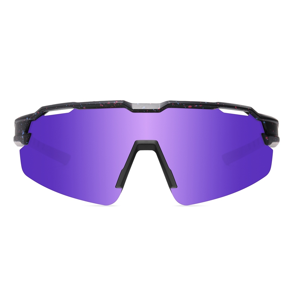 Custom Unisex One Piece Shield Sunglasses with Air Vents, Adjustable Nose Pads & RX Inserts for Cycling Glasses Polarized Sports Shades Bulk Order
