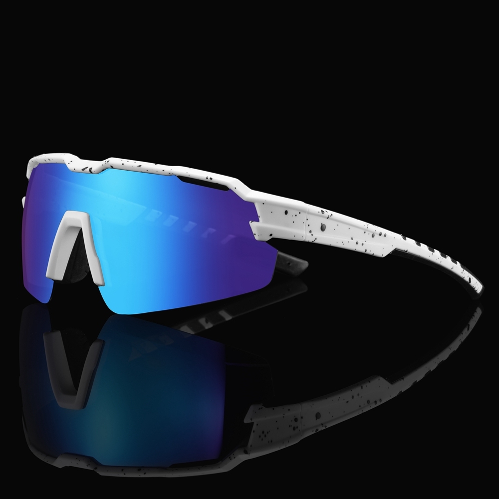 Custom Unisex One Piece Shield Sunglasses with Air Vents, Adjustable Nose Pads & RX Inserts for Cycling Glasses Polarized Sports Shades Bulk Order