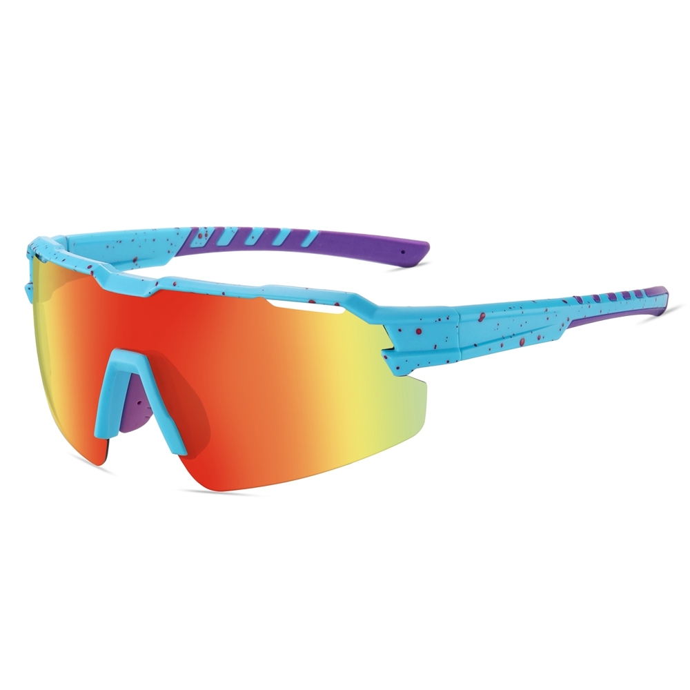 Custom Unisex One Piece Shield Sunglasses with Air Vents, Adjustable Nose Pads & RX Inserts for Cycling Glasses Polarized Sports Shades Bulk Order