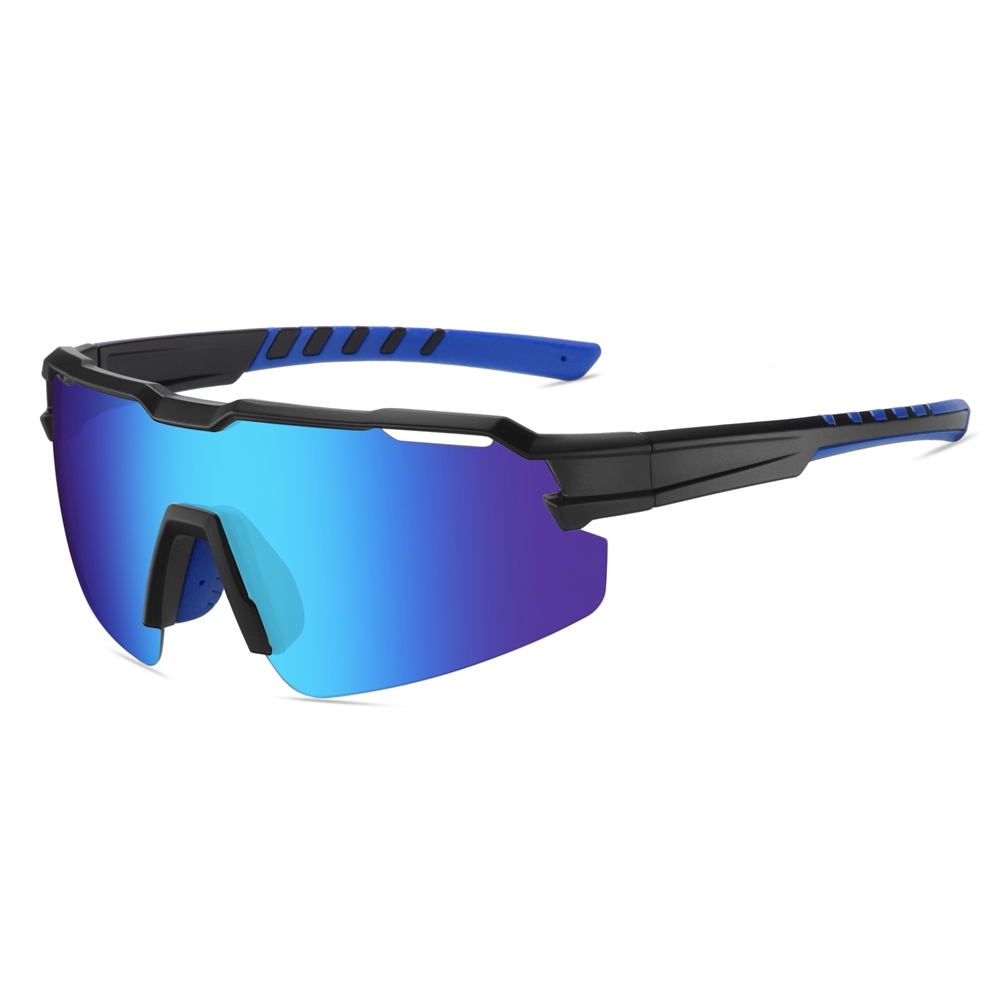 Custom Unisex One Piece Shield Sunglasses with Air Vents, Adjustable Nose Pads & RX Inserts for Cycling Glasses Polarized Sports Shades Bulk Order