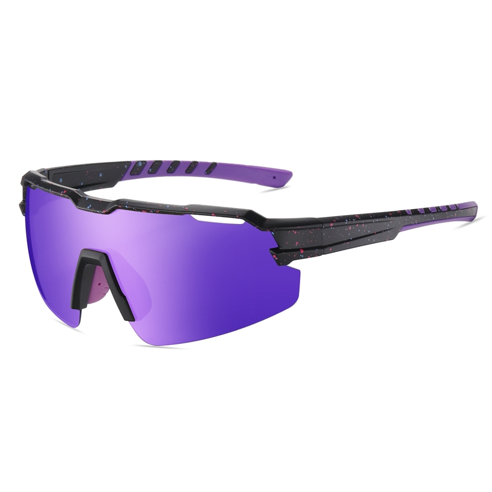 Custom Unisex One Piece Shield Sunglasses with Air Vents, Adjustable Nose Pads & RX Inserts for Cycling Glasses Polarized Sports Shades Bulk Order