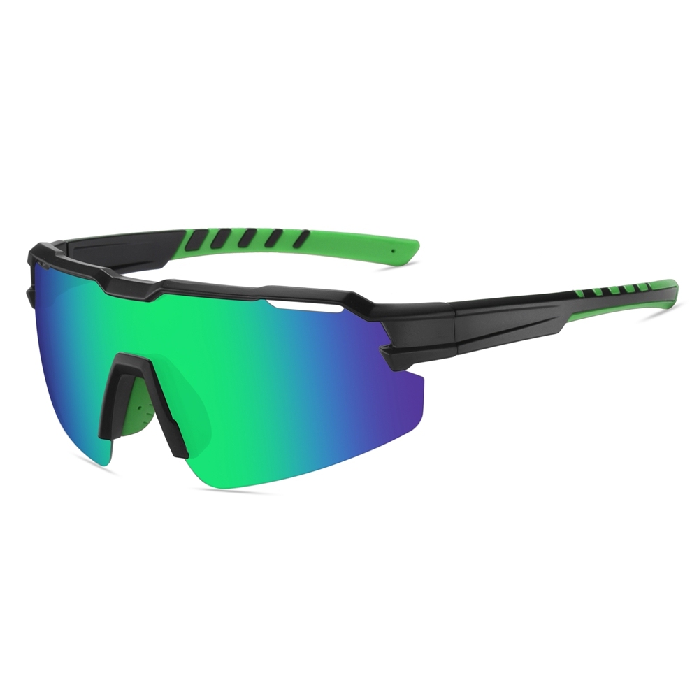 Custom Unisex One Piece Shield Sunglasses with Air Vents, Adjustable Nose Pads & RX Inserts for Cycling Glasses Polarized Sports Shades Bulk Order
