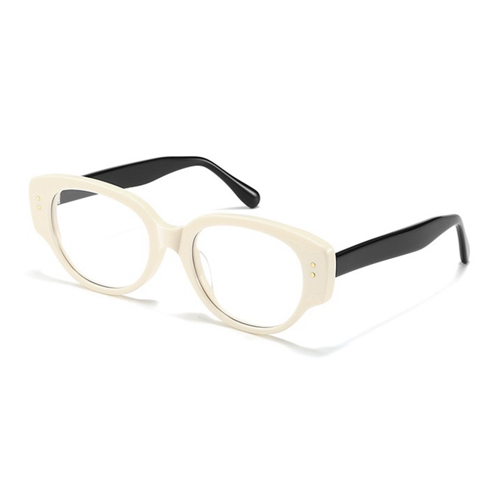 Custom Acetate Blue Light Blocking Glasses Women's Oval Cateye Optical Frames for Ladies Subtle Vintage Prescription Eyeglasses Wholesale Online