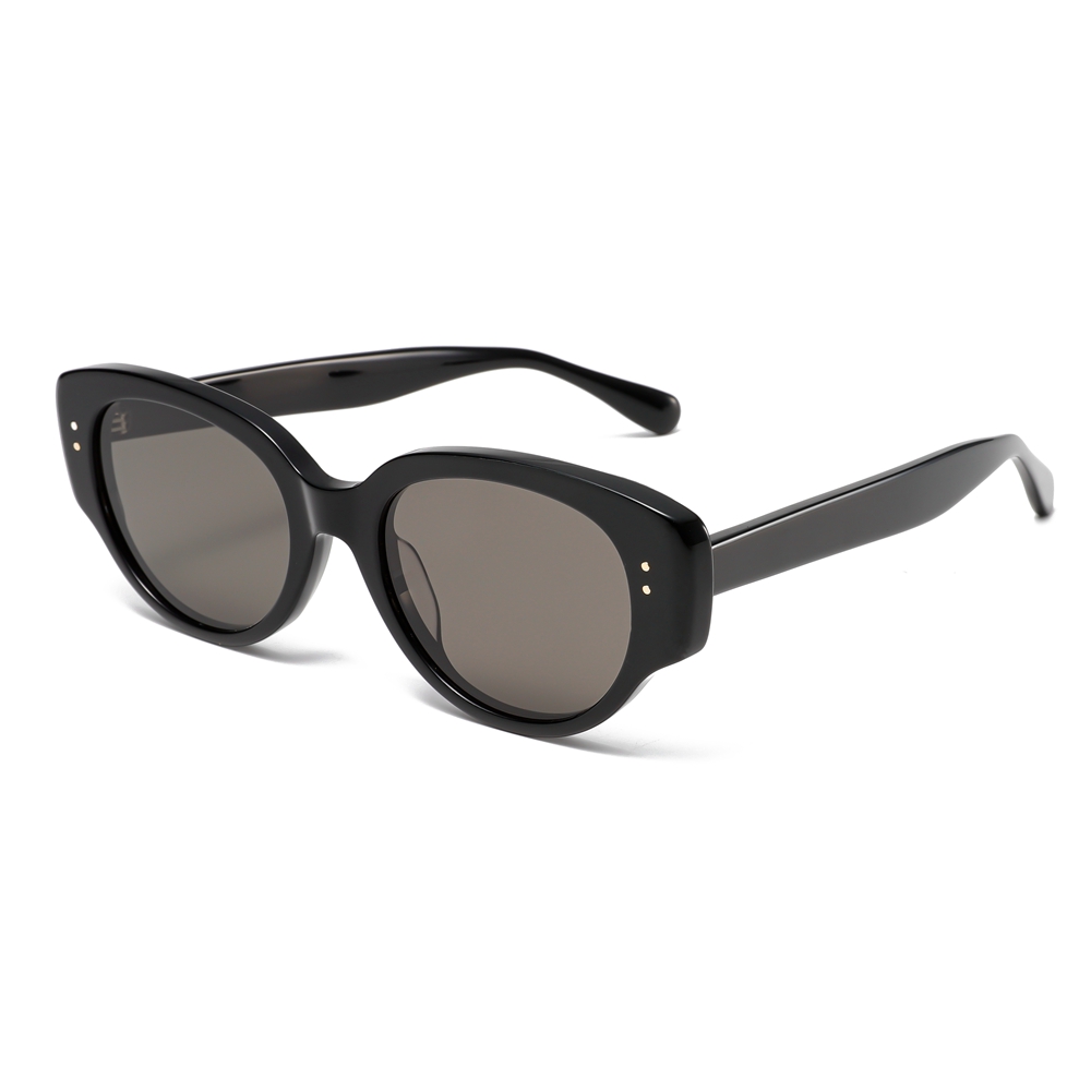 Custom Korean Style Thick Frame Oval Cat Eye Sunglasses with Studs Made of Acetate Eyewear for Women's Subtle Vintage Shades Wholesale Online