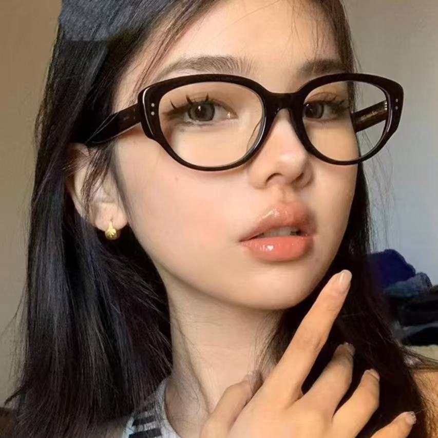 Custom Acetate Blue Light Blocking Glasses Women's Oval Cateye Optical Frames for Ladies Subtle Vintage Prescription Eyeglasses Wholesale Online