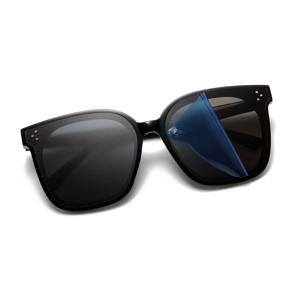 Custom Korean Celebrity Style Sunglasses for Women GM Her Flatba Oversized Square Frame UV Protection Shades with Pins Acetate Eyewear Wholesale