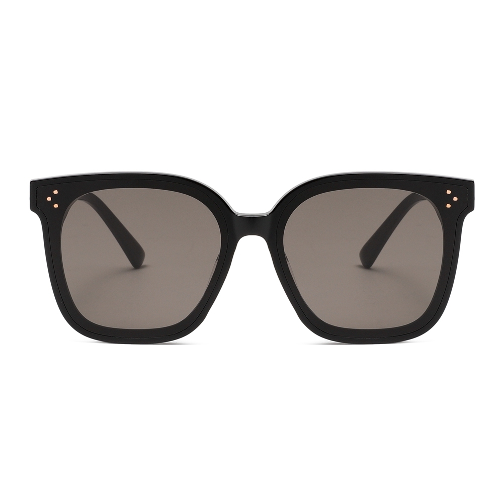 Custom Korean Celebrity Style Sunglasses for Women GM Her Flatba Oversized Square Frame UV Protection Shades with Pins Acetate Eyewear Wholesale
