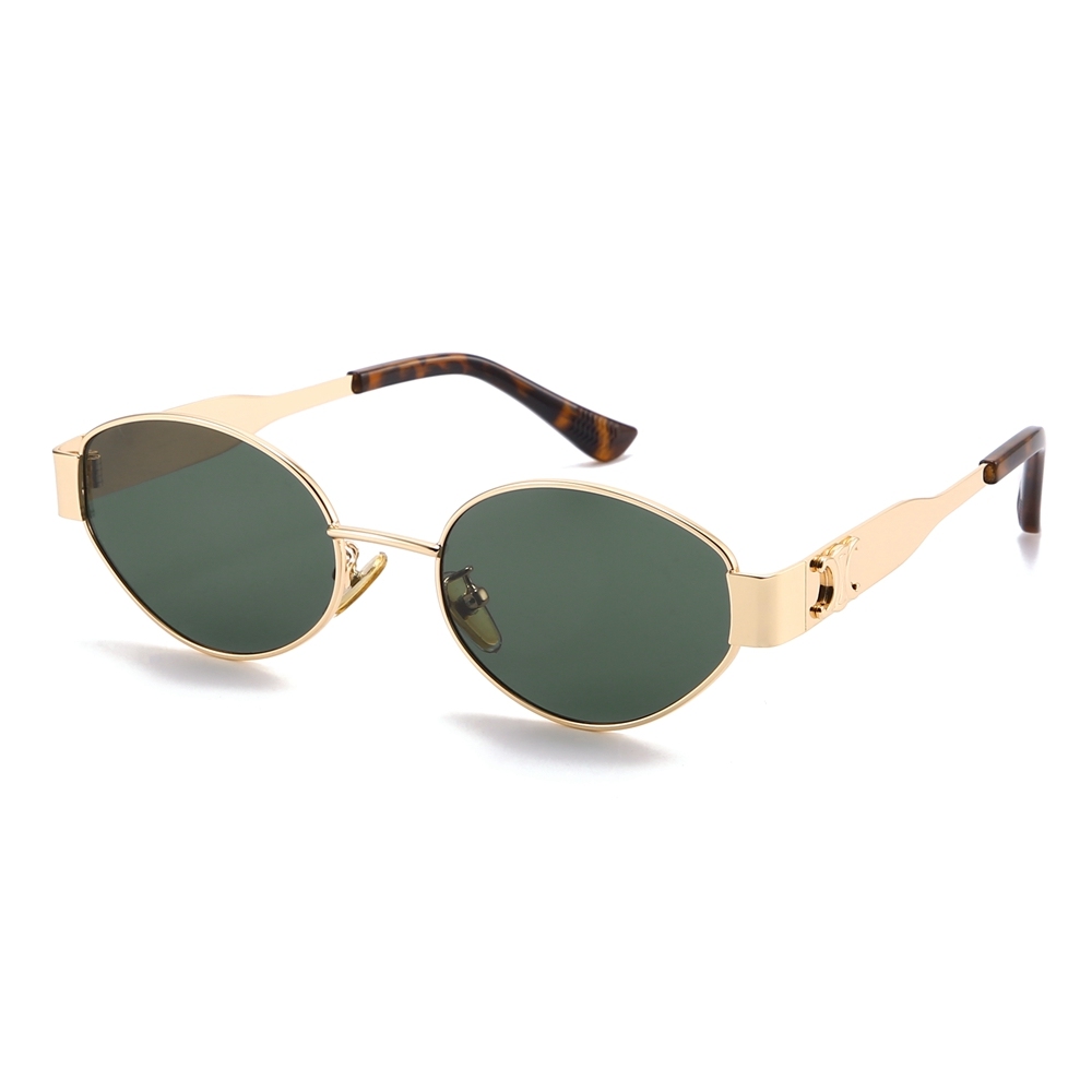 Ladies Beta Titanium Oval Cat Eye Shades for Women Avant Garde Almond Shape Sunglasses with Wide Arms Statement Designer Eyewear Wholesale China