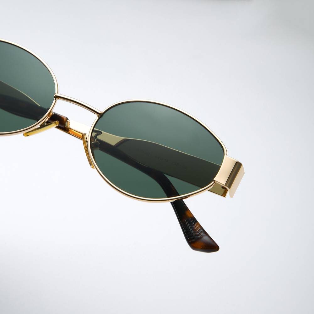 Ladies Beta Titanium Oval Cat Eye Shades for Women Avant Garde Almond Shape Sunglasses with Wide Arms Statement Designer Eyewear Wholesale China