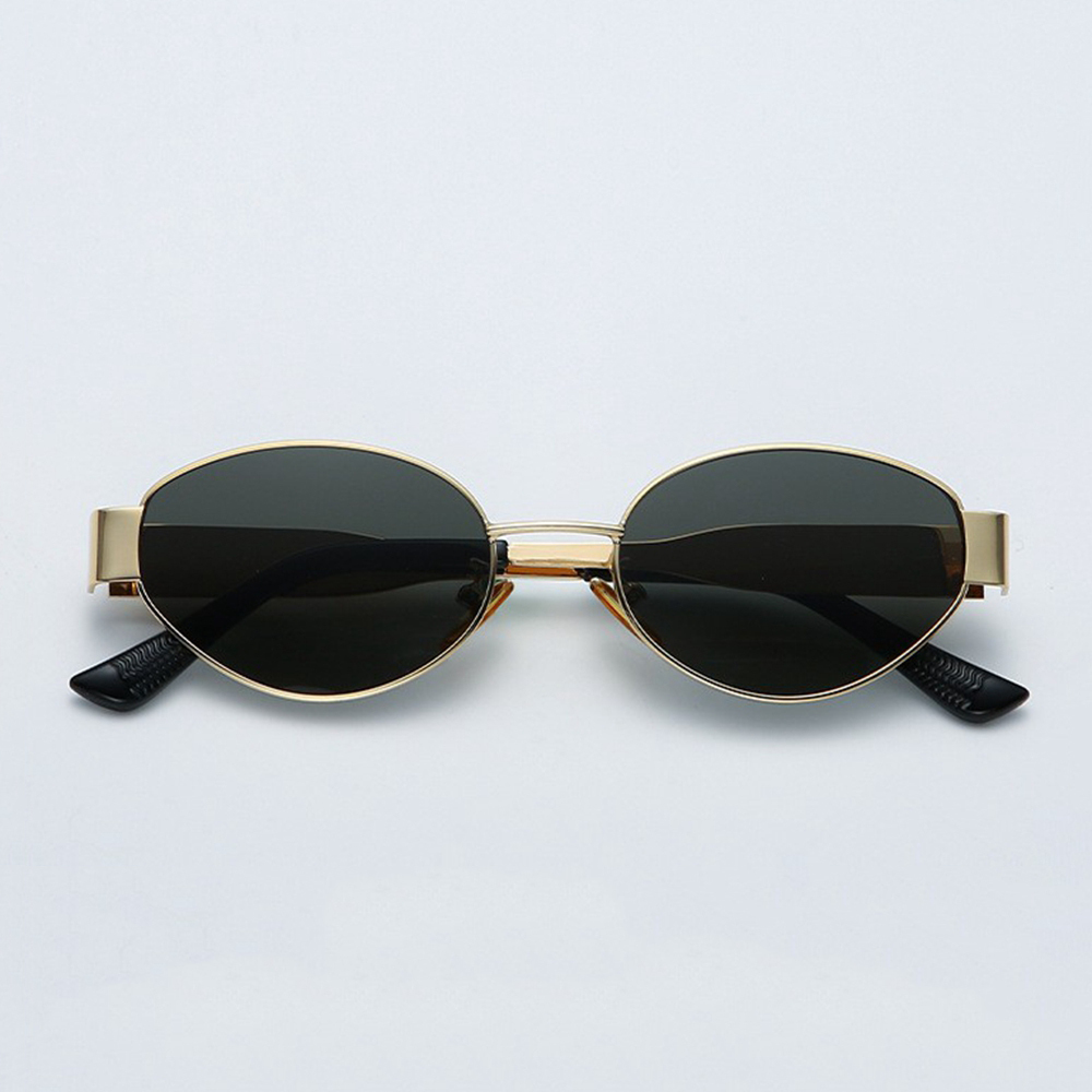 Ladies Beta Titanium Oval Cat Eye Shades for Women Avant Garde Almond Shape Sunglasses with Wide Arms Statement Designer Eyewear Wholesale China