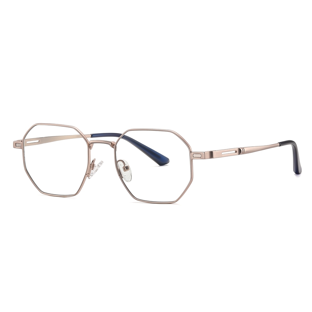 Wholesale Hexagonal Metal Prescription Glasses Frame with Magnetic Snap On Shades for Men's Polarized Clip On Sunglasses Over Eyeglasses Online