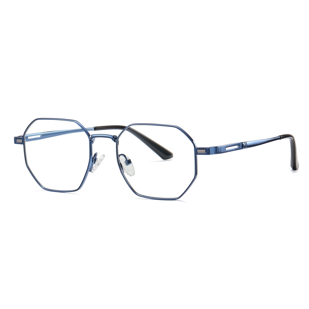 Wholesale Hexagonal Metal Prescription Glasses Frame with Magnetic Snap On Shades for Men's Polarized Clip On Sunglasses Over Eyeglasses Online