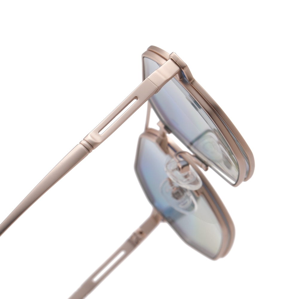 Wholesale Hexagonal Metal Prescription Glasses Frame with Magnetic Snap On Shades for Men's Polarized Clip On Sunglasses Over Eyeglasses Online