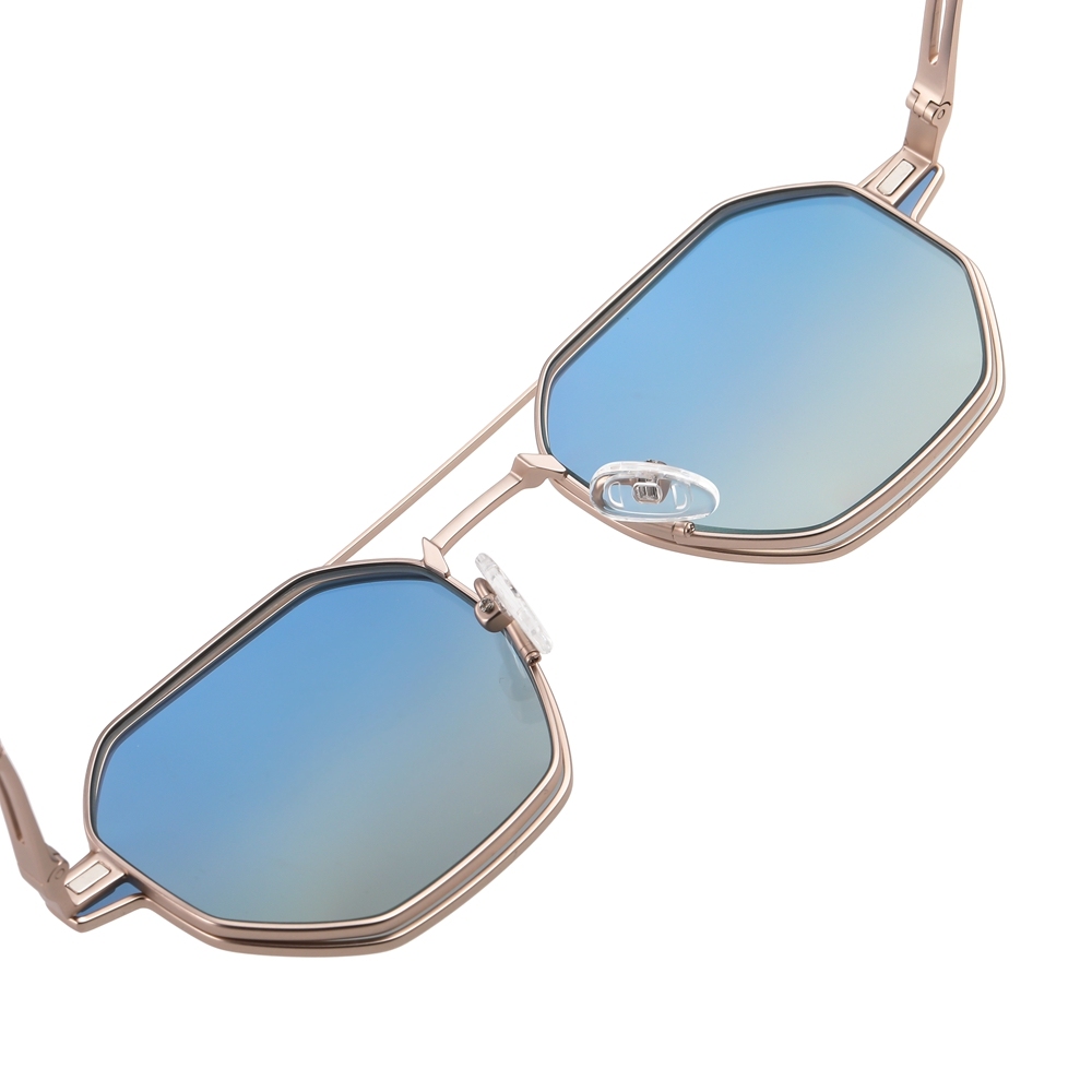 Wholesale Hexagonal Metal Prescription Glasses Frame with Magnetic Snap On Shades for Men's Polarized Clip On Sunglasses Over Eyeglasses Online