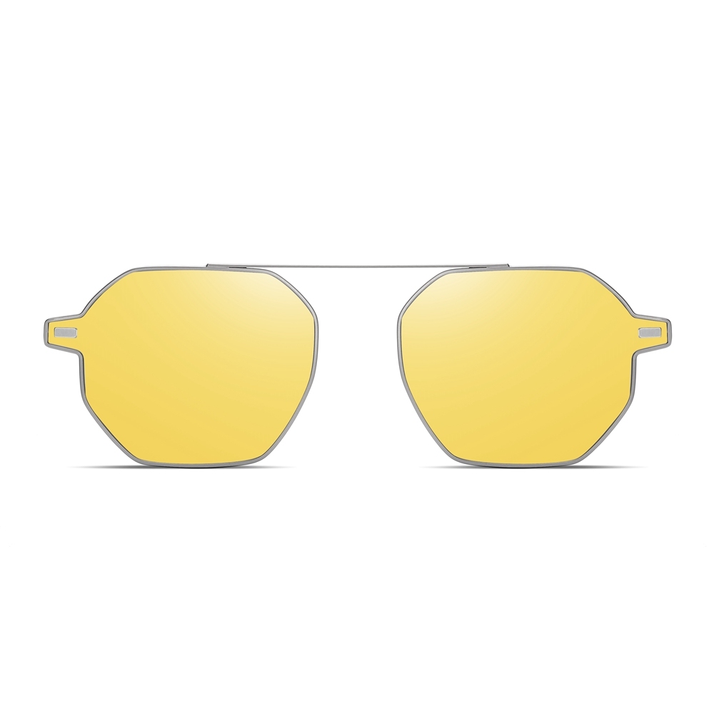 Wholesale Hexagonal Metal Prescription Glasses Frame with Magnetic Snap On Shades for Men's Polarized Clip On Sunglasses Over Eyeglasses Online