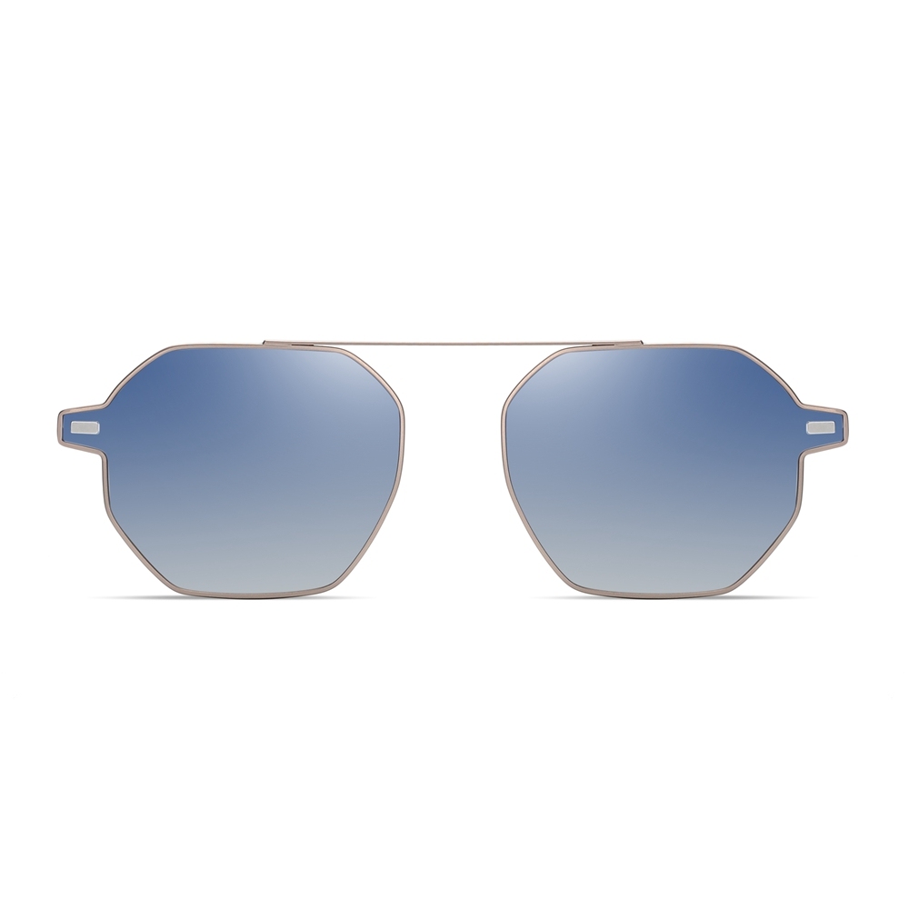 Wholesale Hexagonal Metal Prescription Glasses Frame with Magnetic Snap On Shades for Men's Polarized Clip On Sunglasses Over Eyeglasses Online