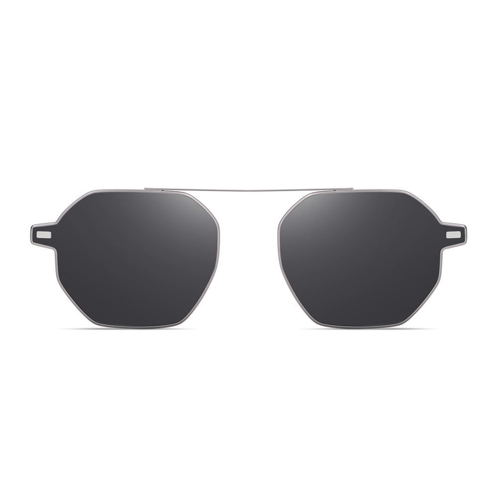Wholesale Hexagonal Metal Prescription Glasses Frame with Magnetic Snap On Shades for Men's Polarized Clip On Sunglasses Over Eyeglasses Online
