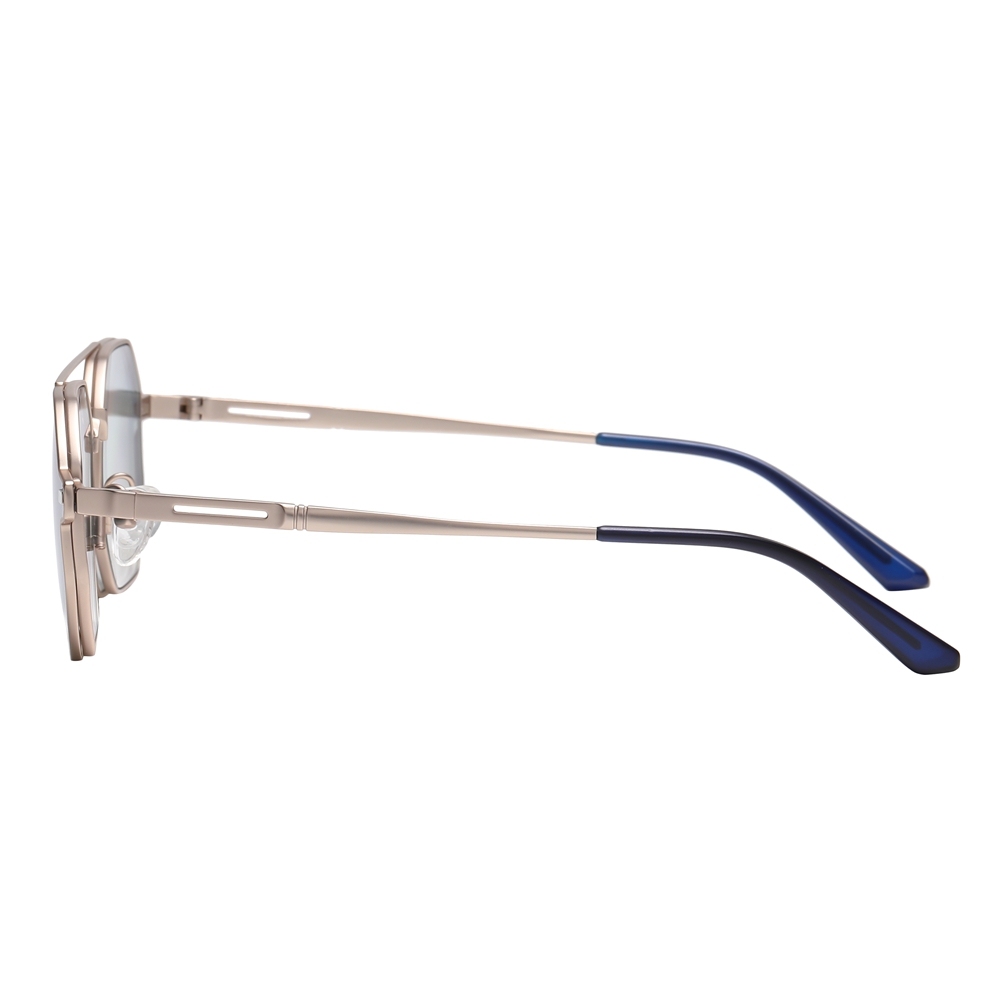 Wholesale Hexagonal Metal Prescription Glasses Frame with Magnetic Snap On Shades for Men's Polarized Clip On Sunglasses Over Eyeglasses Online