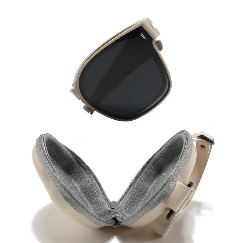 Custom Eyewear Packaging Box for Foldable Sunglasses Case with Zipper Closure, Carrying Handle & Belt Loop Portable EVA Shades Bag Wholesale