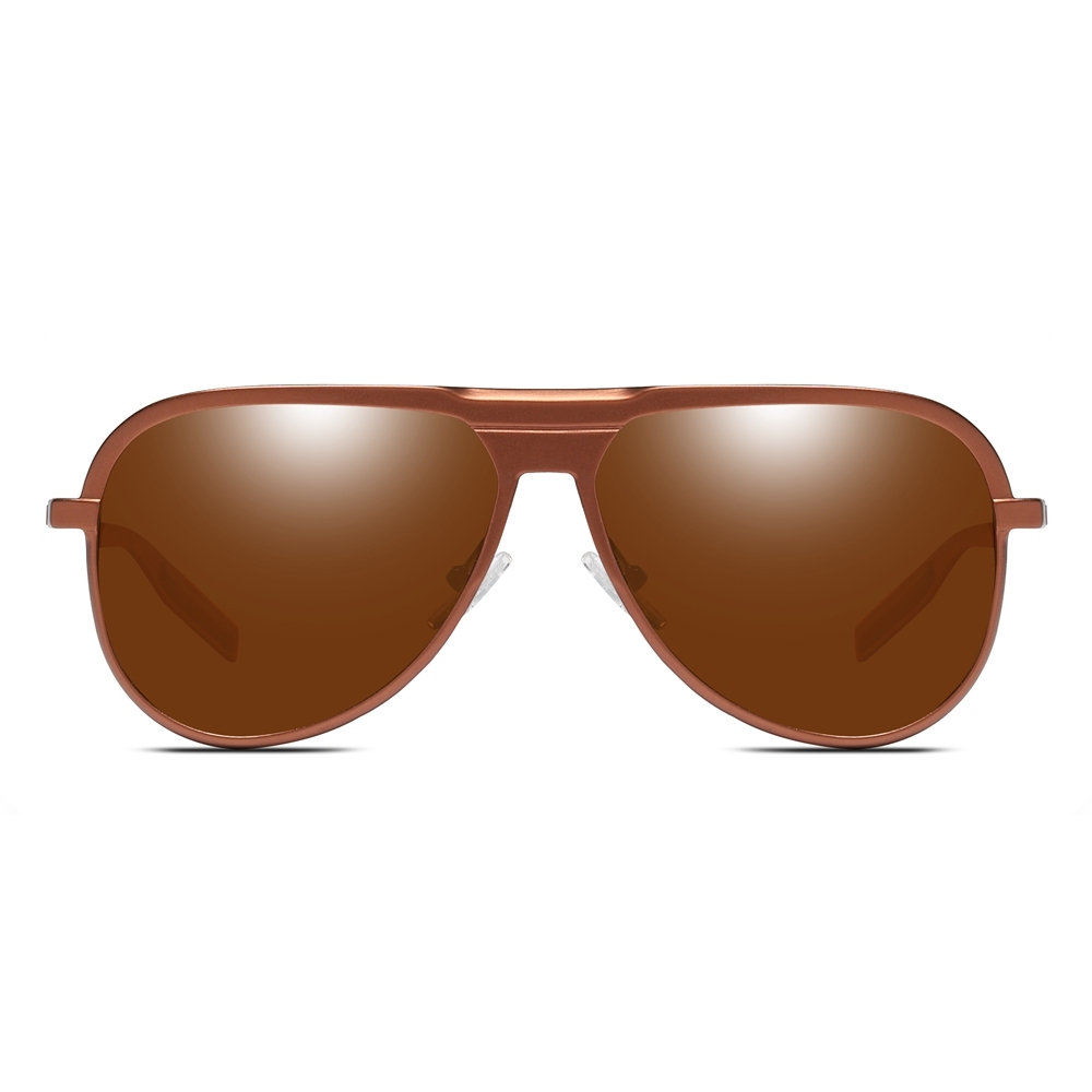 Custom Made Aluminum Modern Pilot Sunglasses for Casual Wear Polarized Everyday Glasses Men's Flat Top Aviator Shades Wholesale China