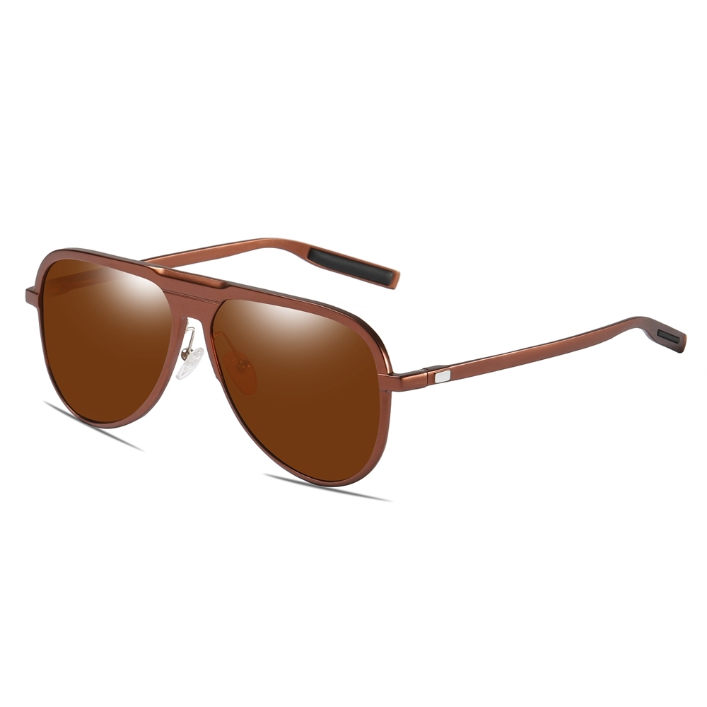 Custom Made Aluminum Modern Pilot Sunglasses for Casual Wear Polarized Everyday Glasses Men's Flat Top Aviator Shades Wholesale China