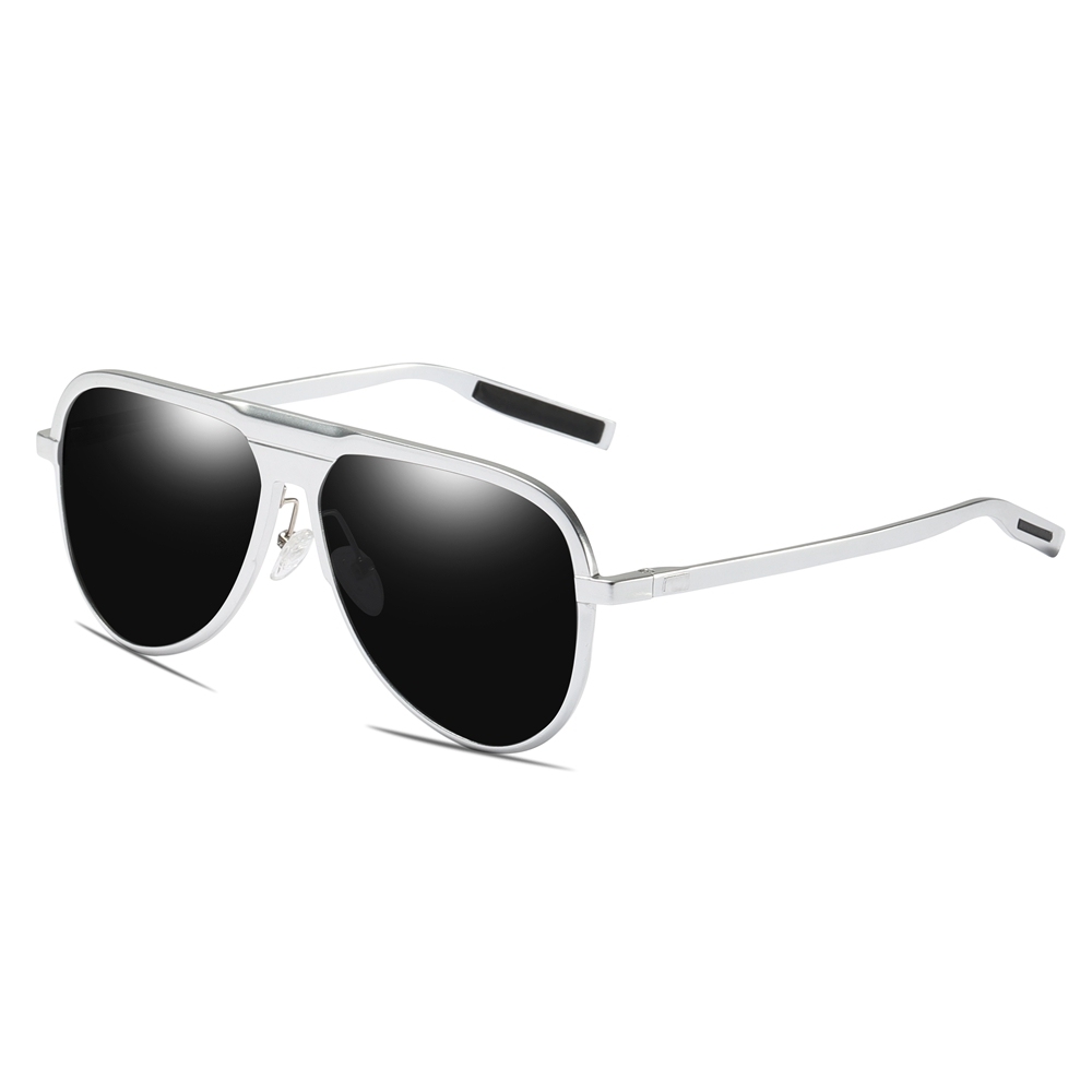 Custom Made Aluminum Modern Pilot Sunglasses for Casual Wear Polarized Everyday Glasses Men's Flat Top Aviator Shades Wholesale China