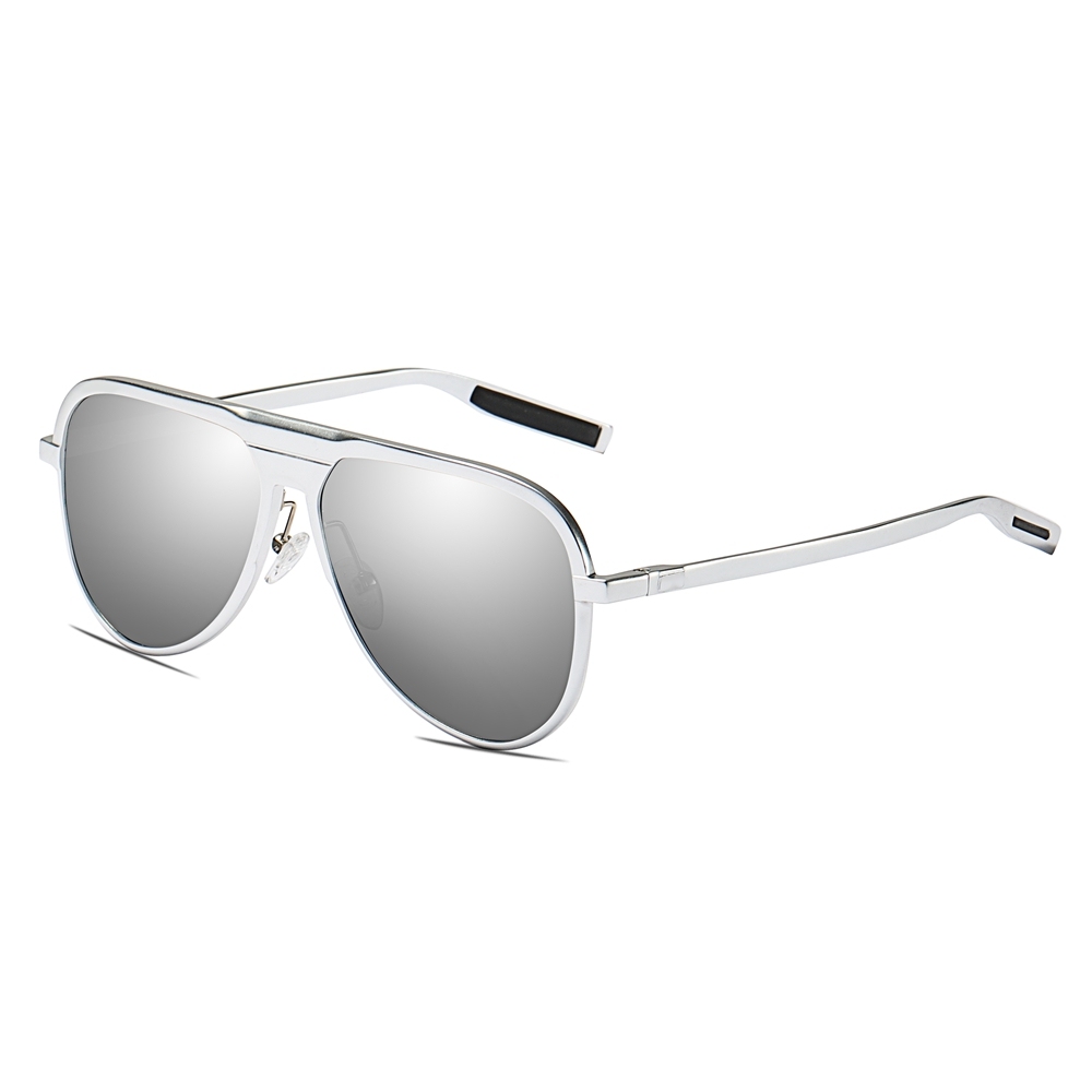 Custom Made Aluminum Modern Pilot Sunglasses for Casual Wear Polarized Everyday Glasses Men's Flat Top Aviator Shades Wholesale China