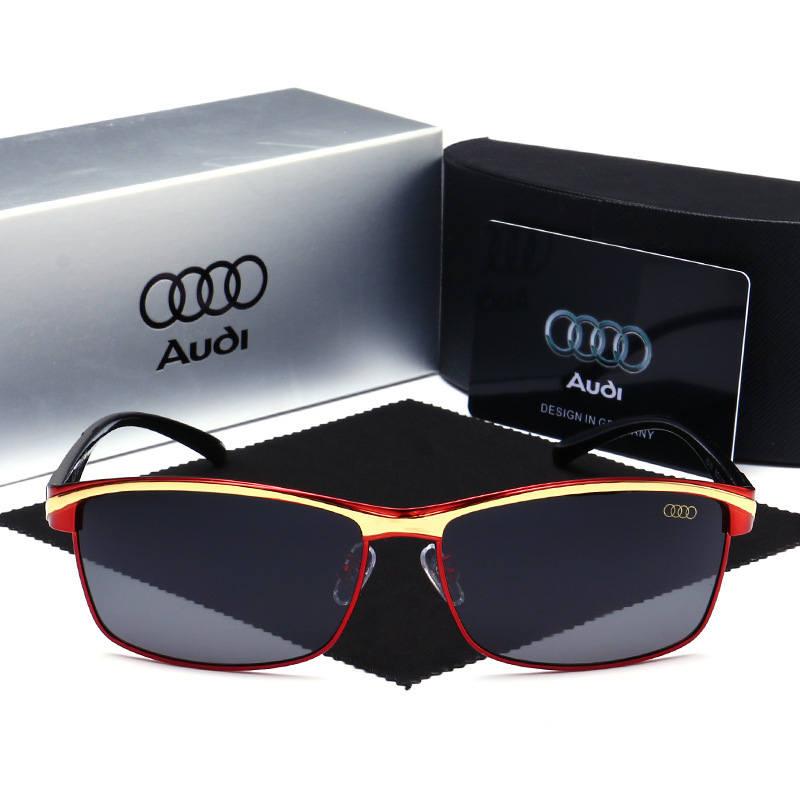 China Eyewear Factory Direct Wholesale Audi Car Brand Sunglasses Rectangle Metal Polarized Shades for Men Automotive Driving Glasses 551