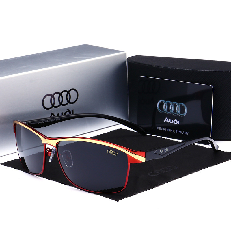 China Eyewear Factory Direct Wholesale Audi Car Brand Sunglasses Rectangle Metal Polarized Shades for Men Automotive Driving Glasses 551