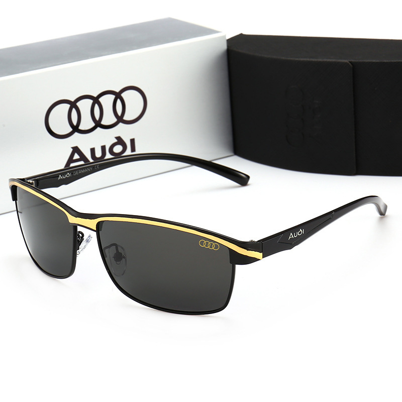 China Eyewear Factory Direct Wholesale Audi Car Brand Sunglasses Rectangle Metal Polarized Shades for Men Automotive Driving Glasses 551