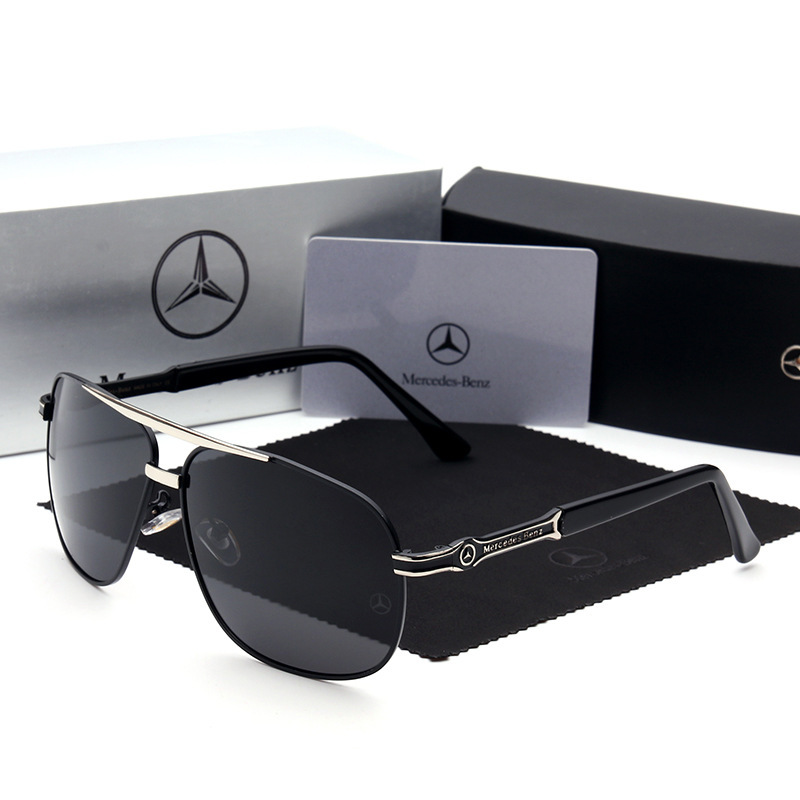 Mercedes Benz Polarized Driving Glasses Oversized Square Shades for Men Road Trip Sunglasses Luxury Car Brand Eyewear Wholesale Online MB746
