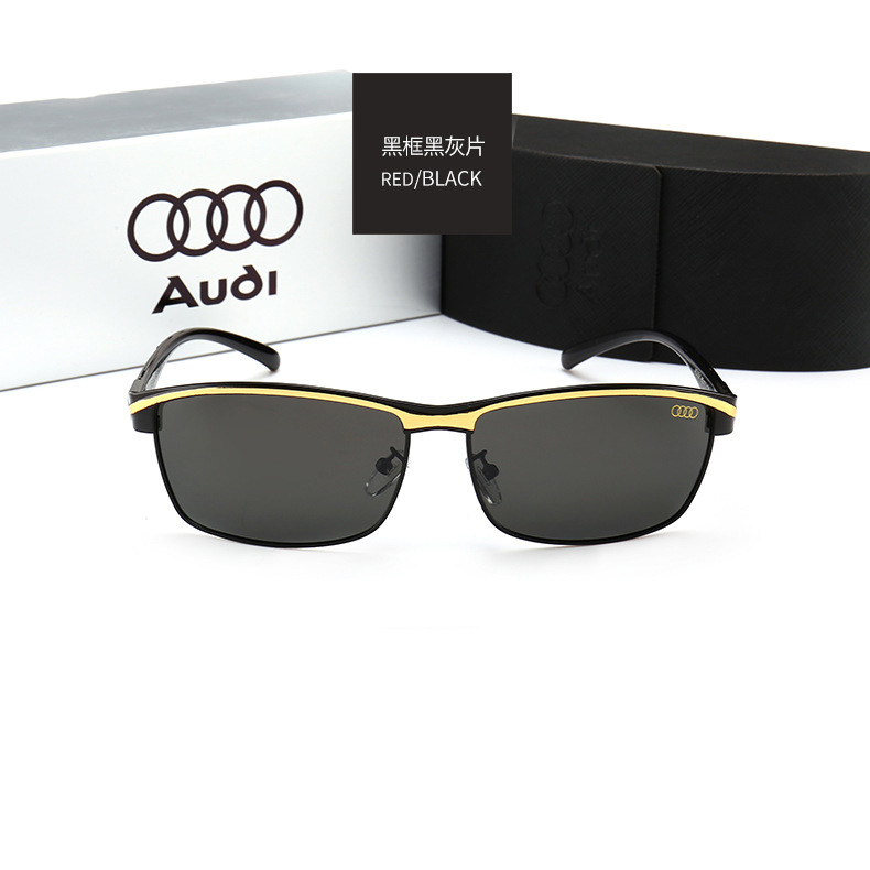 China Eyewear Factory Direct Wholesale Audi Car Brand Sunglasses Rectangle Metal Polarized Shades for Men Automotive Driving Glasses 551
